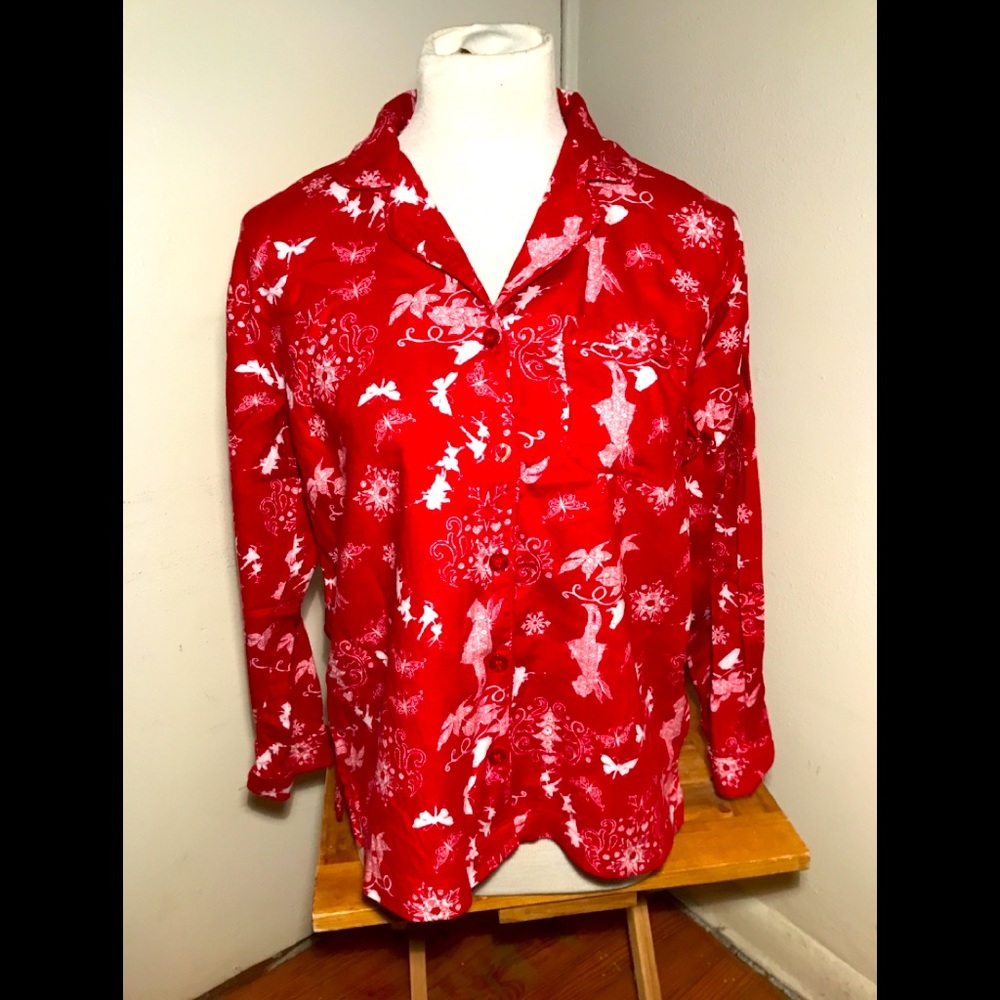 Charter Club Fairy Flannel PJ Top-SZ XS